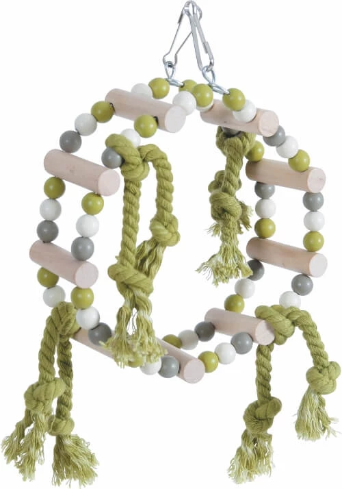 Balançoire Roue Bois + Corde, Coloris Assortis 1 Balançoire Roue Bois + Corde, Coloris Assortis