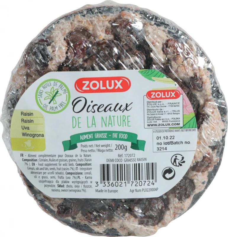 Zolux Demi Noix De Coco Avec Graisse - 200g - 4 Saveurs 3 Zolux Demi Noix De Coco Avec Graisse - 200g - 4 Saveurs - Afbeelding 3