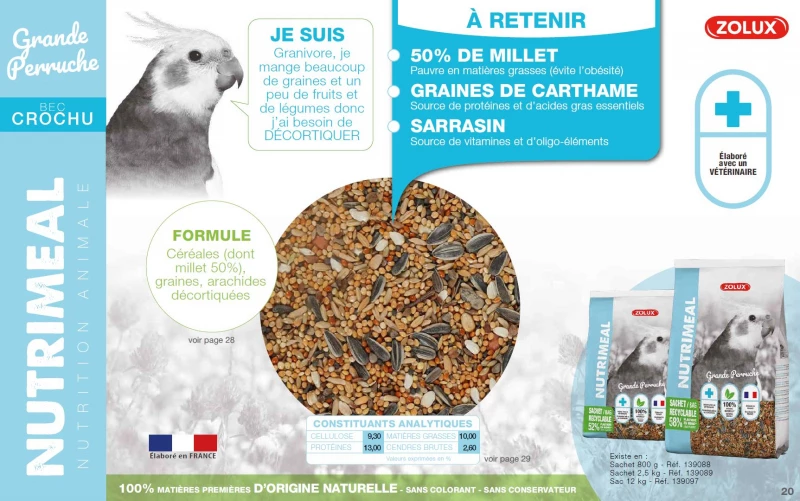 Zolux Nutrimeal Alimentation Pour Grande Perruche 4 Zolux Nutrimeal Alimentation Pour Grande Perruche - Afbeelding 4
