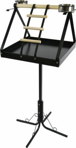 Perchoir En Fer Forgé Et Bois Pour Perroquets Zolia Picolo - H 126 Cm