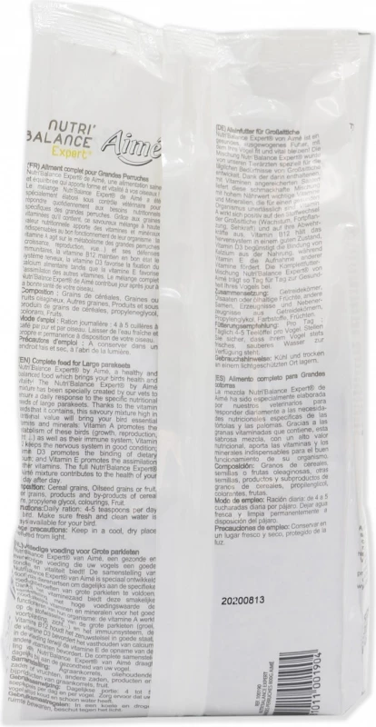 Aimé Nutri'Balance Expert Repas Premium Aliment Complet Pour Grande Perruche 2 Aimé Nutri'Balance Expert Repas Premium Aliment Complet Pour Grande Perruche - Afbeelding 2