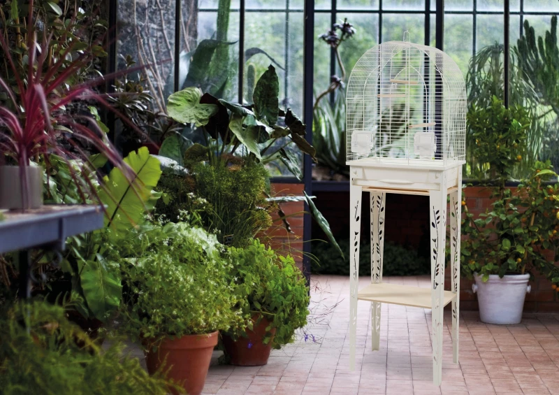 Cage Oiseaux Avec Son Meuble Chic Patio - Blanc - 3 Tailles Disponibles 2 Cage Oiseaux Avec Son Meuble Chic Patio - Blanc - 3 Tailles Disponibles - Afbeelding 2