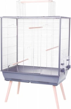 Cage Pour Perruches Et Grandes Perruches - H130 Cm à H152 Cm - Zolux NEOLIFE Grise